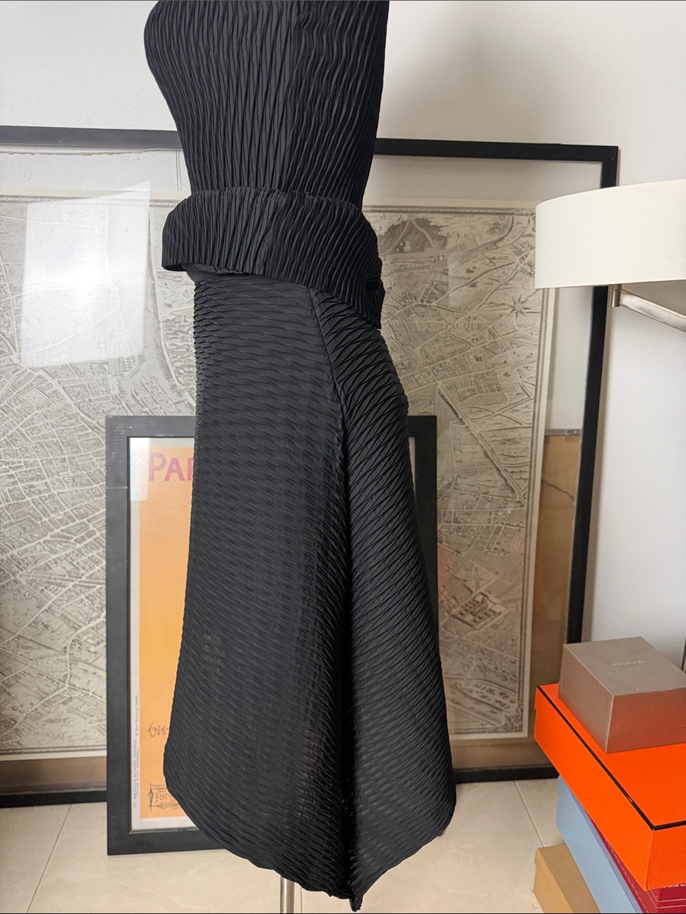 COS SET black polyester recycled pleated Size 2 - Picture 10 of 14